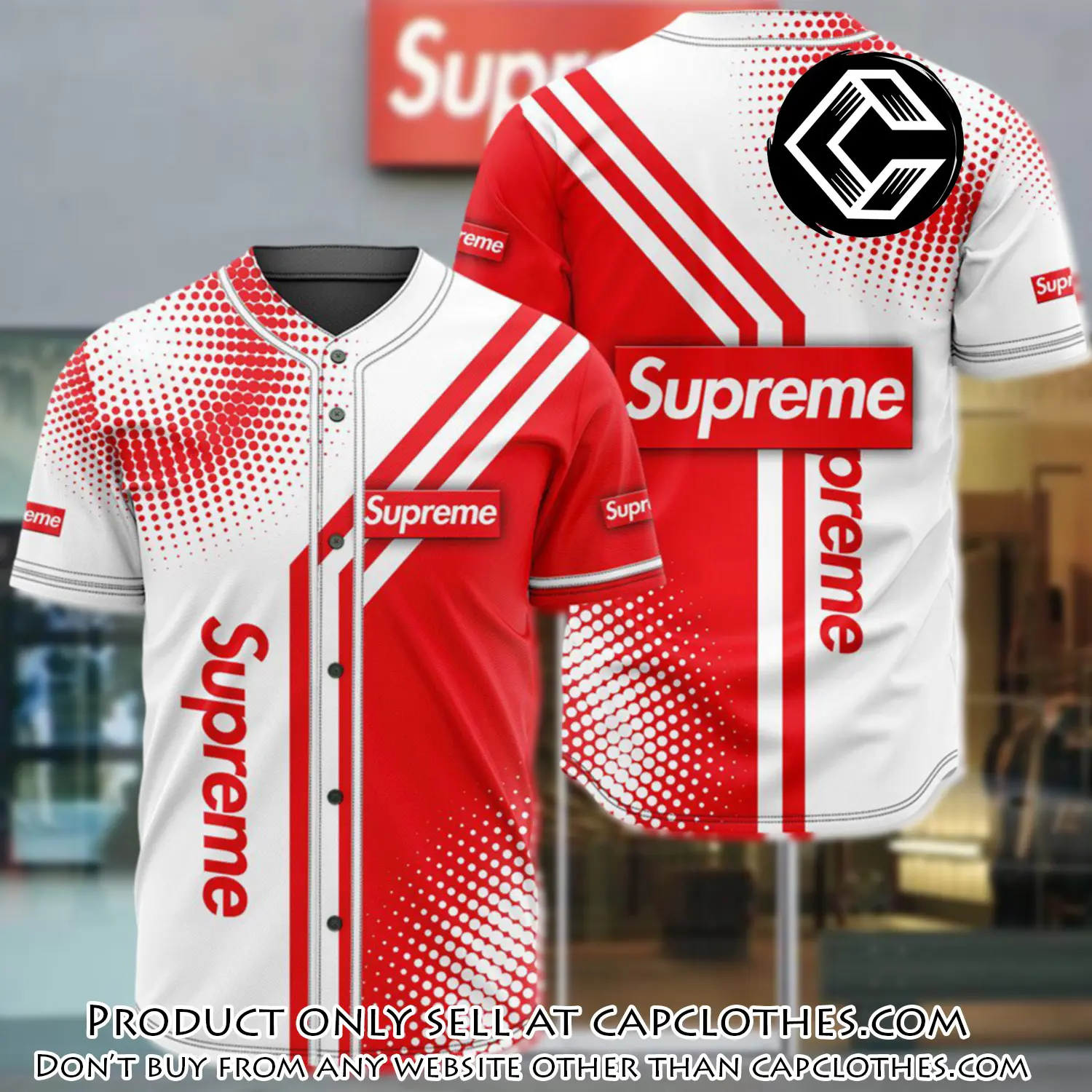 Supreme white red baseball jersey shirt luxury bjs1247 cc4156861